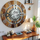 The Gears Clock Real Moving Gear Wall Clock England Line (Vintage Brown, 24 inches (60 cm)) by CozyNest Decor