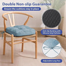 Chair Cushions for Dining Chairs, Dining Chair Cushions, Tufted Indoor Chair Pads with Ties & Non Slip Backing, Seat Cushions for Kitchen Chairs 16.5” x 16.5” x 3.5”, Set of 4, Light Blue by GreenHaven Gardens