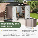 Aoxun 7x5 FT Outdoor Storage Shed with Base Garden Metal Shed with Lockable Door Outdoor Large Shed for Tool, Garbage Can, Bike, Mower, Brown by GreenHaven Gardens