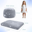 COMAX Kids Bean Bag Chair Turn into Beanbag Bed, Unicorn Toddler Bean Chair for Girl Boy Sleeping, Lazy Children Sofa Couch with Filler, Convertible Child Floor Mattress, Glowing Grey Star by TinyTreasures Baby Boutique