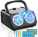 Bubble Machine Portable Bubble Machine for Kids with 2 Fans,Plug in or Battery Operated Bubble Blower,20000+ Bubbles Per Minute Bubbles for Outdoor Wedding Birthday Halloween by TinyTreasures Baby Boutique