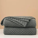 Longhui bedding Chunky Cable Knit Throw Blanket Lightweight Grey 100% Organic Cotton Blanket for Sofa Couch Bed Baby Nursery, Rustic Shabby Chic Modern Farmhouse, Gray 60” x 80” Give Laundering Bag by CozyNest Decor