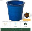 Emissary Round Stoneware Planter (Parent SKU 12012) (Blue, 8" D x 7" H) by CozyNest Decor