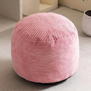 HIGOGOGO Round Stuffed Pouf Ottoman, Corduroy Poufs with Foam Chunk Filling, Furry and Fluffy Pouf Foot Stool Storage Ottoman, 20 X 15 Floor Poufs Foot Rest for Living Room, Pink by CozyNest Decor