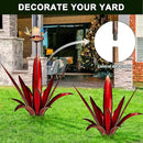 Upgraded Large Metal Yard Art, Metal Agave Plant Yard Decorations Outdoor Sculpture, Metal Flowers for Outside, Waterproof Outdoor Garden Decor (Red + Bird Feeder) by GreenHaven Gardens