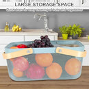 Garden Harvest Basket,Delicate Harvest Basket for Garden Vegetables,Practical Metal Mesh Wire Basket with Handle Suitable for Bathroom,Cabinet,Kitchen(Blue) by GreenHaven Gardens