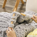 WESHIONGOO Chunky Knit Blanket Throw 50"×60" Knitted Throw Blankets for Couch Bed Fluffy Soft Blanket with Jumbo Chenille Yarn Thick 100% Handmade (Lingt Grey) by CozyNest Decor