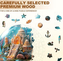 Jigfoxy Wooden Puzzles for Adults, Indian Temple Sanctua Wood Puzzles Adult, Unique Animal Shape Wooden Jigsaw Puzzles for Adults, Birthday Gifts for Puzzle Lovers, Family, Friend (S-8.5*8.5in-100pcs) by TinyTreasures Baby Boutique