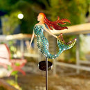 ARTER Solar Mermaid Garden Stake Light, Blue Nautical Ocean Themed Outdoor Waterproof Solar Yard Light with 3.6 Feet 22 LED Fairy Lights for Pathway Patio Lawn Poolside, 37 Inches Tall (Pack of 1) by GreenHaven Gardens
