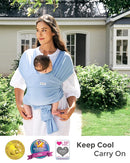 Momcozy Baby Carrier AirMesh - The Perfect Summer Water Sling for Newborns to Toddler 8-35 lbs - Cooling, Breathable and Lightweight Baby Wrap, Nice for Summer, Pool, Beach, Swimming, Light Blue by TinyTreasures Baby Boutique