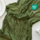 Sioloc 1 Pack Moss Green Cheesecloth Table Runner Fall Autumn Decor for Home 10ft Table Cloth for Tea Wedding Birthday Party Baby Bridal Shower Halloween Thanksgiving by CozyNest Decor