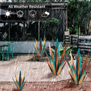 Large Tequila Rustic Sculpture, Agave Plants for Outdoor Patio, Home Decor Hand Painted Metal Garden Statue, Lawn Ornaments Yard Stakes (Blue - L) by CozyNest Decor