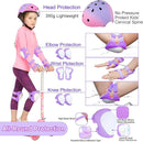 Kids Bike Helmet with DIY Stickers and Knee Pads Elbow Pads Wrist Guard Set for Ages 3-8-14 Toddler Boys Girls Helmet for Roller Skates Cycling Skateboarding Bicycle Scooter by TinyTreasures Baby Boutique