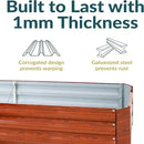 Sunnydaze 11.75" H Raised Metal Garden Bed - Galvanized Raised Garden Bed Outdoor for Vegetables and Flowers - Woodgrain - L-Shaped by GreenHaven Gardens