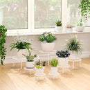 ZUIYIN 7 Pack Metal Plant Stands for Outdoor Indoor, Anti-Rust Iron Flower Pot Stands Outdoor Plants Stands, Indoor Floor Plant Holder Heavy Duty Plant Shelf for Patio, Plant Lover Gifts(White) by GreenHaven Gardens