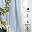 Light Blue Blackout Curtains 90 Inches Long for Bedroom 2 Panel Set Thermal Insulating Room Darkening Draperies for Living Room Black Out Linen Drapes Winter Cold Blocking Grand Millenial 52x90 Length by CozyNest Decor