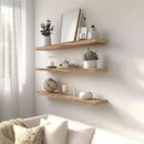 Wood Floating Shelves for Wall, Rustic Wall Shelves for Bedroom, Wall Mounted Floating Shelf, Set of 4 Light Walnut 36 Inch by CozyNest Decor