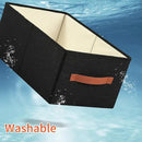 linen closet organizers and storage, 3 Pack Large Storage Baskets, Washable, Clothing Storage Bins with Handle, Closet Organizer for Storage Sweater,Sheets (Black, 18½"x11"x8½") by CozyNest Decor