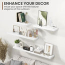 36 Inch Floating Shelves, 8 Inch Deep Floating Shelves for Wall, Hanging Shelf with Invisible Brackets, Deep Shelves for Bathroom, Bedroom, Living Room, White, Set of 2 by CozyNest Decor