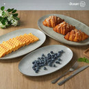 famiware Serving Platter, Oval 15.59/14.3/12.9inch Serving Dishes for Entertaining, Serving Bowls, Reactive Glaze, Stoneware Serving Trays for Party, Food, Turkey, Cheese, Ocean Series, Grey by CozyNest Decor