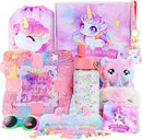 Unicorn Toys for Girls, Kids Gifts with Glowing Blanket, Water Bottle, Eye Mask, Headband, Crossbody Bag, Sunglasses - 12PCS Birthday Gift Toys for Girls 6-10+ by TinyTreasures Baby Boutique