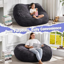 Hobestluk 3FT Bean Bag Chairs Adult Bean Bag with Portable Handle Comfy Large Bean Bag Chair with Removable Cover for Living Room Bedroom or Reading Nook (Stripe Dark Grey, 3FT) by TinyTreasures Baby Boutique