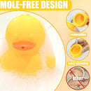 6Pcs Mold-Free Bath Toy Silicone Duck Set for Toddlers 1-3 Years and Babies 6-12 Months, Dishwasher Safe, with Duck Fishing Net and Storage Bag by TinyTreasures Baby Boutique