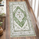 Lahome Boho Washable Hallway Runner Rug - 2x4 Rugs for Bedroom Non-Slip for Entrance (Green, 2'x4') by TinyTreasures Baby Boutique