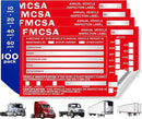 100-Pack DOT Compliant Aluminum Annual Vehicle Inspection Label – Red FMCSA Label with Punch Boxes by GreenHaven Gardens