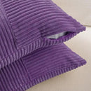 Fancy Homi 2 Packs Purple Big Decorative Throw Pillow Covers 24x24 Inch for Living Room Couch Bed, Farmhouse Boho Home Decor, Soft Corss Corduroy Patchwork Accent Square Cushion Case 60x60 cm by CozyNest Decor