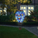 VOREEN Hot Air Balloon Solar Lantern, Mosaic Solar Outdoor Hanging Wind Light, Waterproof, Patio Festive Decor, Easter Gifts for Mom Father Grandma, Peacock Feather Design by GreenHaven Gardens