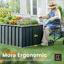 KING BIRD Galvanized Raised Garden Bed with 2 Installation Methods for DIY, 101" x 36" x 24" Heightened Planter Kit Box Outdoor for Deep-Rooted Vegetables, Flowers, Green