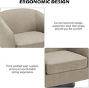 Swivel Barrel Accent Chair, Modern Round Linen Arm Chair for Living Room, Bedroom, Comfy Club Reading Chairs for Adults-Linen Fabric Light Brown, 1SEAT by CozyNest Decor