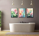 3pcs Tropical Botanical Canvas Wall Art Monstera Leaves Posters Botanical Prints Bohemian style Wall Decor Pictures Palm Leaves Paintings for Bathroom living room Decoration Unframed by CozyNest Decor