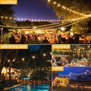 100FT G40 LED Outdoor String Lights with 50 Shatterproof Bulbs + 2 Spares, E12 Socket, 2700K Warm White, Weatherproof Black Cable, for Patio, Backyard, Wedding, Party, Porch, Deck, Gazebo, Camping by CozyNest Decor