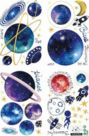 Quanhaigou Blue Purple Galaxy Wall Decals, Removable Sticker,The Art Magic 3D Milky Way Cosmic Stars Spacecraft Dreamscape Home Decor for Bedroom Living Room Floor Ceiling Kids Room by CozyNest Decor