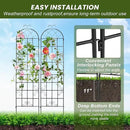 4 Pack Metal Garden Trellis 86.2x19.7inch for Climbing Plants,Rustproof Sturdy Black Steel Trellis Plants Support Outdoor for Outdoor Roses Vine Cucumbers Vegetables Flower Support by GreenHaven Gardens