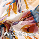 Snycler Boho Throw Blanket for Bed - 100% Cotton Ultra Soft Rustic Quilt - Watercolour Floral Printed Farmhouse Decor Bed Fall Blankets,80"×90" All Season Rustic Throw for Sofa Couch Chair by CozyNest Decor