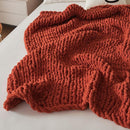 WESHIONGOO Chunky Knit Blanket Throw Knitted Throw Blankets for Couch Bed Fluffy Soft Blanket with Jumbo Chenille Yarn Thick 100% Handmade(Rust, 50"×60") by CozyNest Decor
