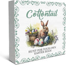 SRADMO Easter Wooden Block Decorative Sign, 5x5 inches, Wood, Tabletop Mount, Multicolor, Easter Theme, Rustic Style, Pre-Printed Text: Cottontail by CozyNest Decor