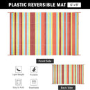 Outdoor Waterproof Rug 6'x9' Plastic Straw Rugs Washable Reversible Floor Mat Rainbow Stripe Carpet for Camping RV Deck Entryance Porch Picnic Balcony Beach Backyard by GreenHaven Gardens