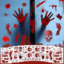 DC-BEAUTIFUL Halloween Bloody Handprint Footprint Horrible Window Stickers, 12 Sheets Decoration Clings for Window Wall Floor Glass Bathroom Outdoor Indoor Halloween Party by CozyNest Decor
