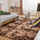 Fluffy Shag Area Rug, 4x5.8 Tie-Dyed Brown Rugs for Bedroom, Soft Plush Area Rugs for Living Room, Non-Slip Indoor Carpet for Nursery, Study Room, Dressing Room, Home Decor by TinyTreasures Baby Boutique