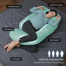 MOON PARK Pregnancy Pillows for Sleeping - U Shaped Full Body Maternity Pillow with Removable Cover - Support for Back, Legs, Belly, HIPS - 57 Inch - Turqouise - Cooling Cover by TinyTreasures Baby Boutique