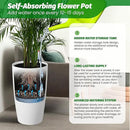 22" Tall Round Planter Set of 2, Self Watering Pots for Indoor Plants, Large Flower Pot Outdoor with Built-in Drainage and a Water Level Monitor, for Patio, Porch, Living Room, or Home Office, White by GreenHaven Gardens