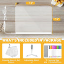 LED Acrylic Message Board, Light Up Acrylic Dry Erase Board with 7-Color Light, LED Note Board with Colors for Kids, Glow Memo Message Writing Board with Light, Drawing Stencils Set Included by TinyTreasures Baby Boutique