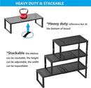 Expandable Spice Rack,Stackable Storage for Cabinet, Multi-Functional Kitchen Shelving,Height-Adjustable,Sustainable Organizer Solution(2Packs/Black/Large) by CozyNest Decor