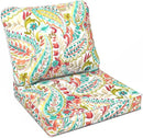 LVTXIII Outdoor Deep Seat Cushion Patio Seat and Back Cushion Set Seasonal Chair Cushion with Removable Cover and Adjustable Buckle for Home and Garden, 22"x22"x4", Pretty Paisley by GreenHaven Gardens