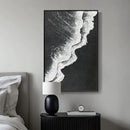 Framed Black and White Abstract Beach Canvas Wall Art, Modern Minimalist Art Prints Paintings Artwork for Walls, Ocean Wave Pictures for Living Room Dining Room Bedroom Bathroom Wall Decor 24x36 In by CozyNest Decor
