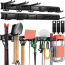 LBT 99" Garage Tool Organizer Wall Mount - 1000lbs Garden Tool Organizer with Adjustable Hooks, Heavy Duty Metal Garage Storage Rack, Anti-Rust Shed Rack Holder Hanging Rake Broom Mower Snowboard by GreenHaven Gardens